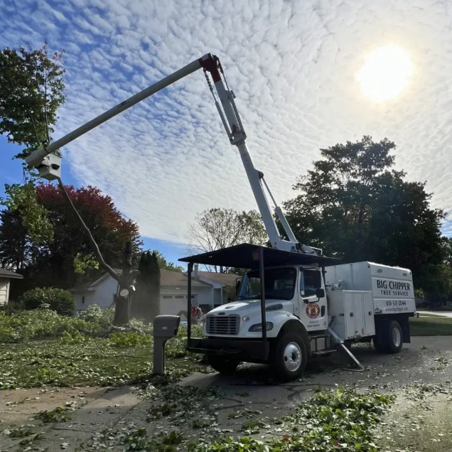 How Big Chipper Uses Stick Crane Technology for Dangerous Tree Removals in Grand Rapids